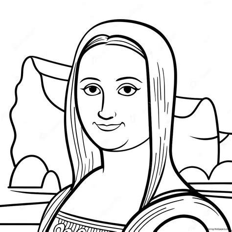 Mona Lisa Classic Portrait Coloring Page (42553-33624)