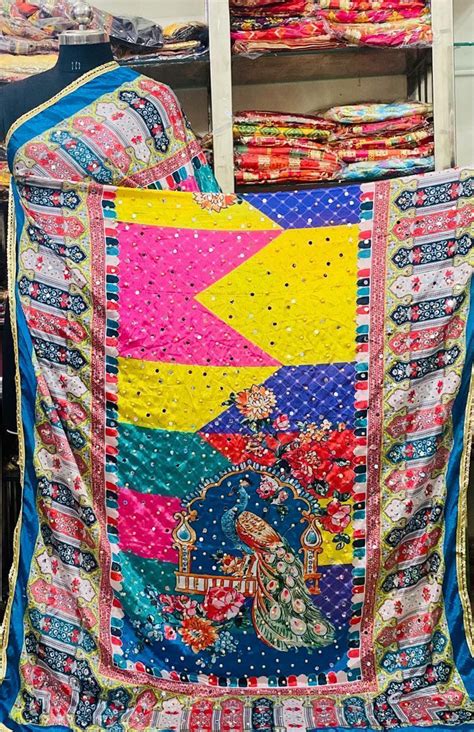 Mirror Work Dupatta Handwork Dupatta 2025MAR0834 – Valaika Design