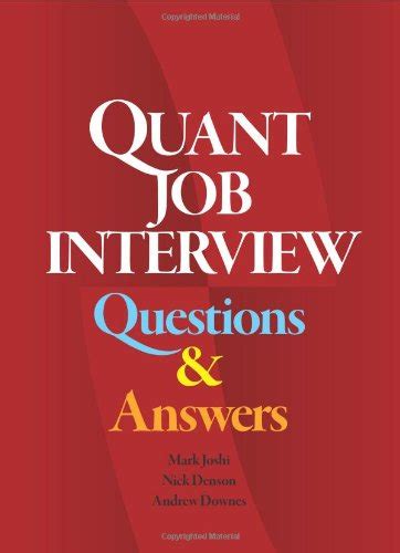 Buy Quant Job Interview Questions And Answers Book Online at Low Prices ...