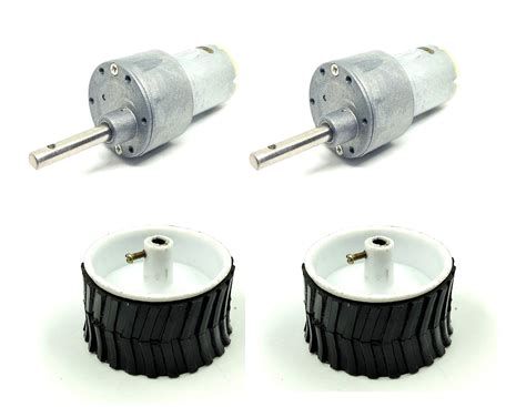 Buy INVENTO 2pcs 12v 10 Kg-cm 500 RPM Side Shaft High Torque Geared DC ...