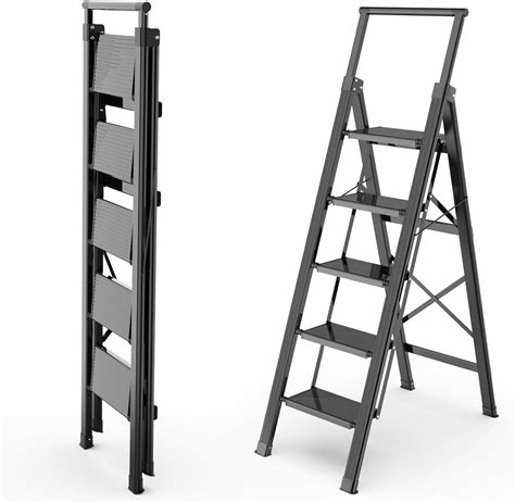 HBTower Step Ladder 5 Step Ladder Folding Aluminum Step Ladder with ...