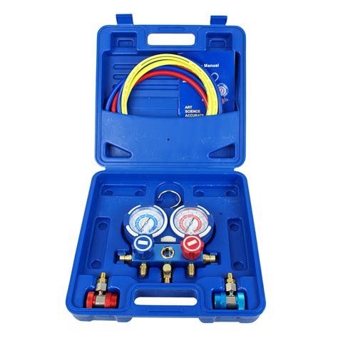 A/C Manifold Gauge Set R134a Refrigeration Kit 1/4"SAE Fittings AC ...