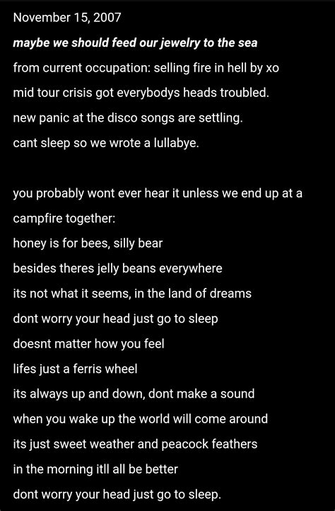 Panic At The Disco Northern Downpour Lyrics