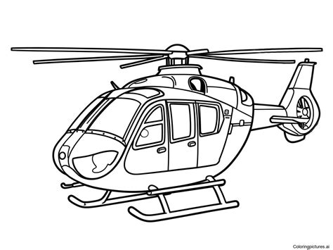 Helicopter - Free Printable Coloring Page
