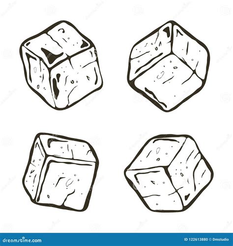 Vector Black and White Ice Cubes Stock Vector - Illustration of ...