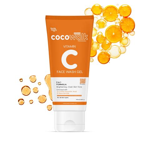 Cocowalk Professional Derma+ Vitamin C Face Wash Gel | 2-in-1 Formula ...