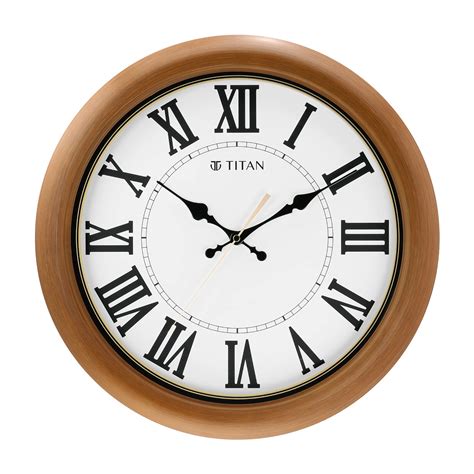 Titan Contemporary Brown Analog Wall Clock with Silent Sweep Technology ...