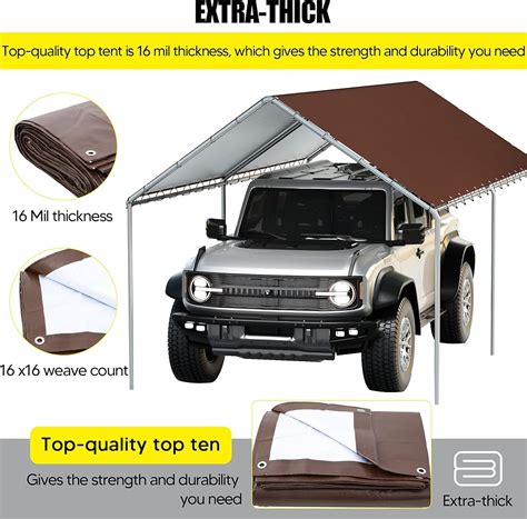 DWALE 10 x 20 Ft Carport Replacement Canopy Cover Garage India | Ubuy