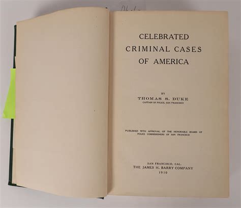 At Auction: Celebrated Criminal Cases in America by Duke 1910 Signed ...