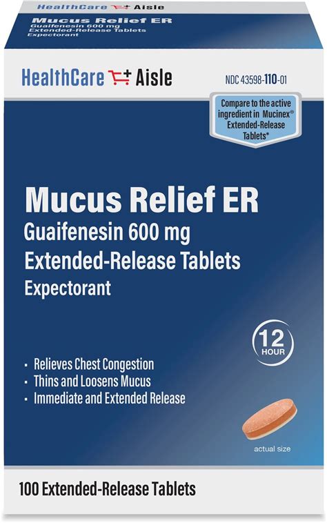 Amazon.com: HealthCareAisle Guaifenesin 600 mg Extended Release - 100 ...