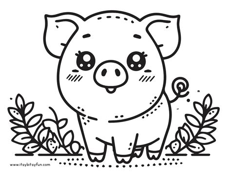 Pig Coloring Page Kids