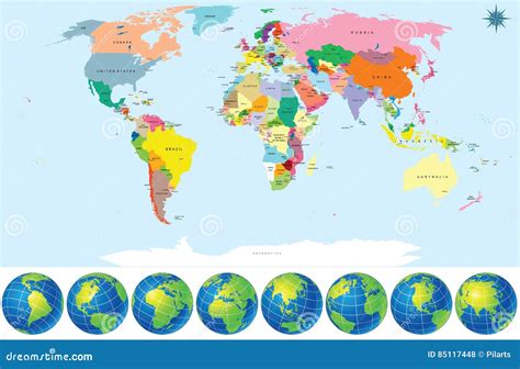 World Globe Map with Countries 的图像结果