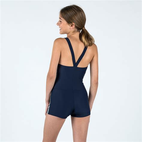 Maillot de bain 1 pièce shorty natation Fille - bleu NABAIJI | Decathlon
