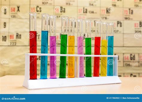Chemistry Test Tubes with Different Colored Liquids Stock Photo - Image ...