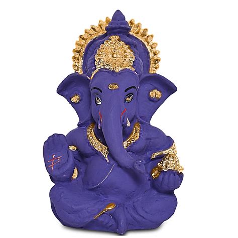Diviniti 24K Gold Plated Resin Lord Ganesha Idol for Car Dashboard Tab ...