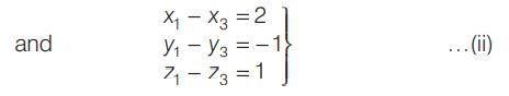 The direction ratios of the two lines A B and A C are 1,-1,-1 and 2,-1 ...