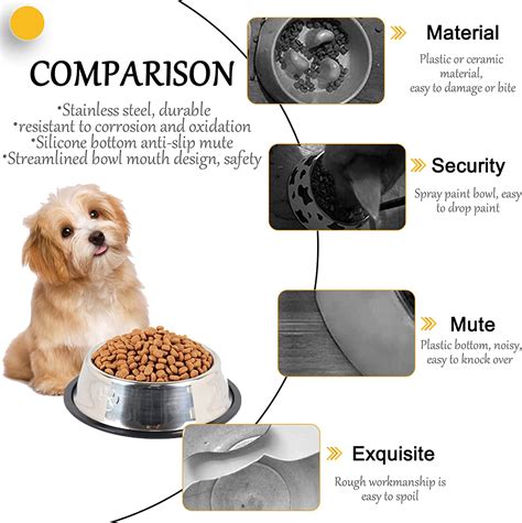 Buy Hamiledyi Stainless Steel Dog Cat Bowl with Rubber Base 4 Pack Pet ...