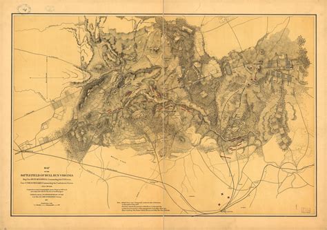 Map of the battlefield of Bull Run, Virginia. Brig. Gen. Irvin McDowell ...