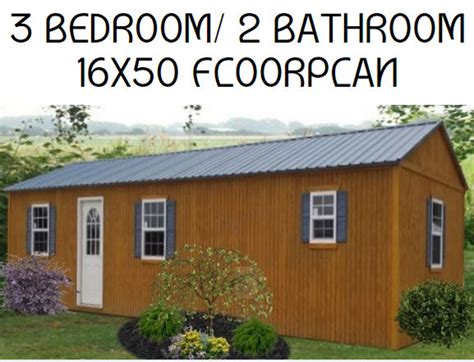 3 Bedroom 2 Bathroom With Side Entrance 16x50 Tiny House FLOORPLAN - Etsy