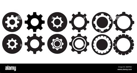 Vector Gear Icons Set Black and White , Settings icon set . Settings ...