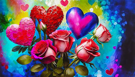 Top 45+ Free Abstract Flower And Heart Valentine Vector Graphic