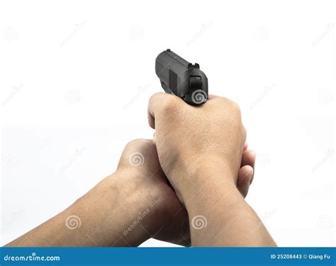Hand hold gun firing stock image. Image of secure, fire - 25208443