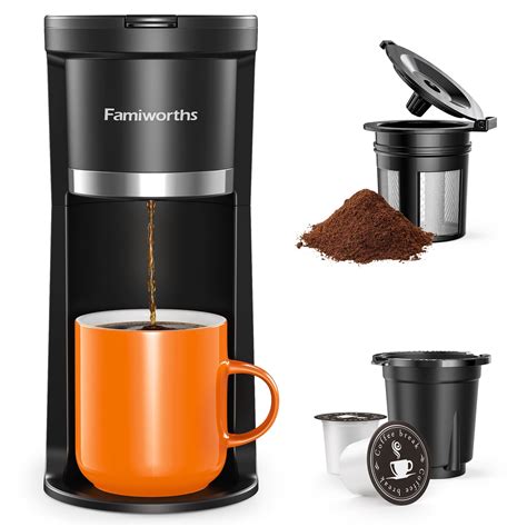 Famiworths Mini Coffee Maker Single Serve, Instant Coffee Maker One Cup ...