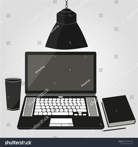 Image Work Desk with Laptop and Coffee 的图像结果