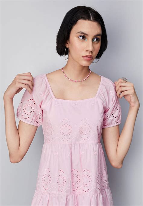 Buy Women Schiffli Tiered Dress Online at just Rs. 999.0 ...