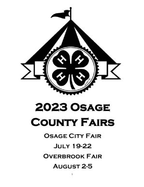 Fillable Online 2023 Osage County Fair - Osage City & Overbrook Fax ...