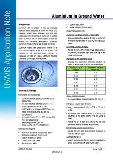 Determination of Aluminium Content in Water with Spectrophotometry