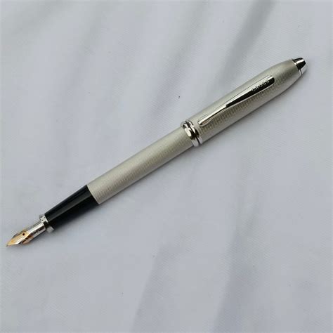Cross Special Edition Brushed Platinum Plated Fountain Pen 18K Gold ni ...