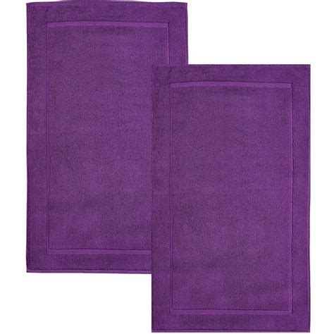 Hawmam Linen Purple Bath Mats, 21 x 34 inches, Pack of 2 - 100% Ring ...