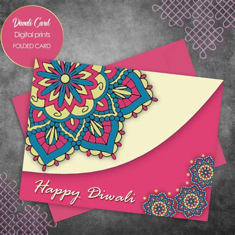 Buy Happy Diwali,mandala Greeting Cards, Printable Diwali Wish,indian ...