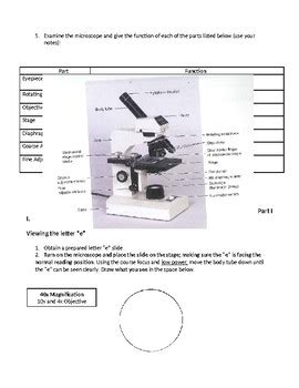 Image result for Introduction to Microscope Lab Answer Key