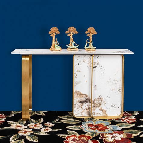 The Floating Rock Console Table - Gold (Stainless Steel) – Dekor Company