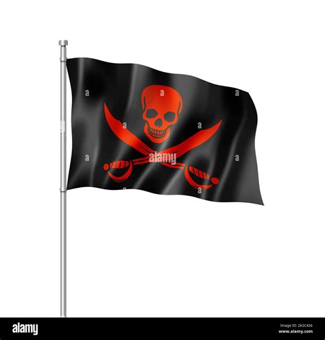 Red jolly roger flag hi-res stock photography and images - Alamy