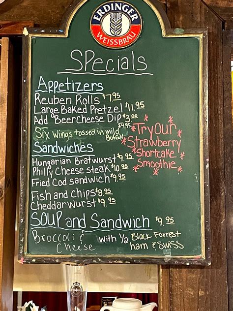 Menu at Old Bavaria Inn Restaurant, Helen