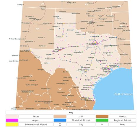 Map texas airports