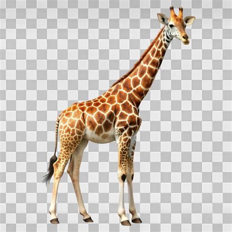 Realistic giraffe isolated on transparent background for wildlife and ...