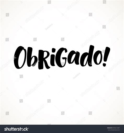 Thank You Vector Lettering Portuguese Obrigado Stock Vector (Royalty ...