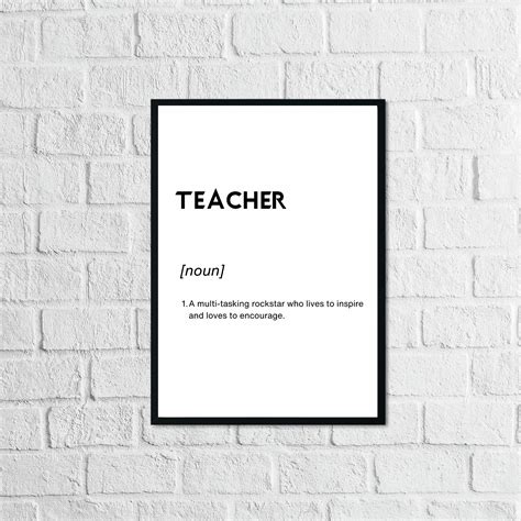 Teacher Definition Poster, High School Teacher Gift Idea, Office ...