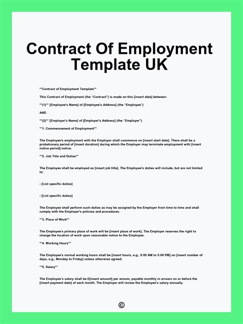 62 Free Employment Contract Templates – FMSMB