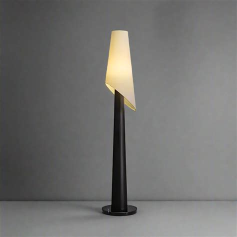 Living Room Black Ash Wood Tapered Floor Lamp – Contemporary Space ...