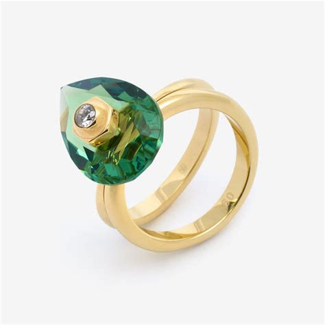 Gold Tone Crystal Embellished Ring - TK Maxx UK