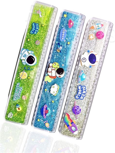 FunBlast Scale Ruler For Kids, Space Theme Scale, Glitter Scale Ruler ...