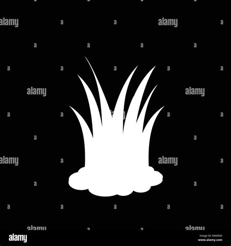 White silhouette of lawn grass icon, vector illustration, sign, symbol, logo, label, clip art ...