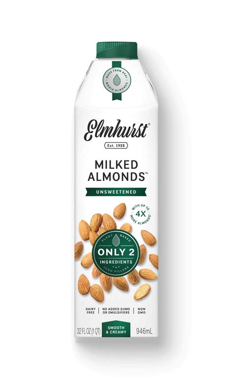 Unsweetened Milked Almonds™ – Almond Milk, 32oz | Elmhurst 1925