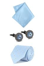 Buy Men Blue Textured Tie Pocket Square And Cufflink Online - 588273 ...