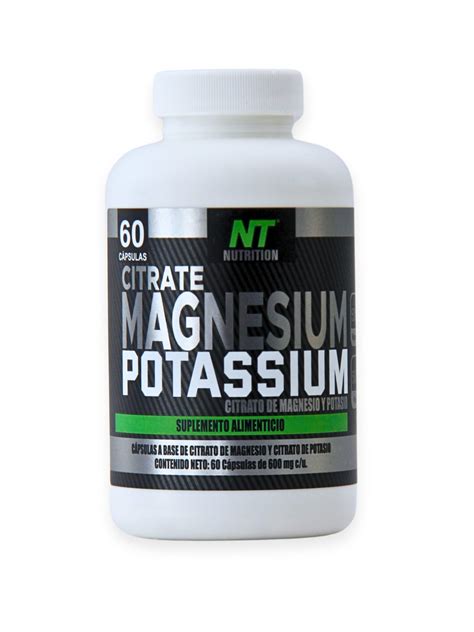 CITRATO DE MAGNESIO Y POTASIO – 60 Cápsulas – NT NUTRITION